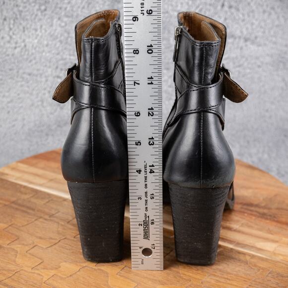 Frye Womens Size 9 M Patty Artisan Ankle Boots Black Leather Side Zip Heel EUC - Picture 5 of 10